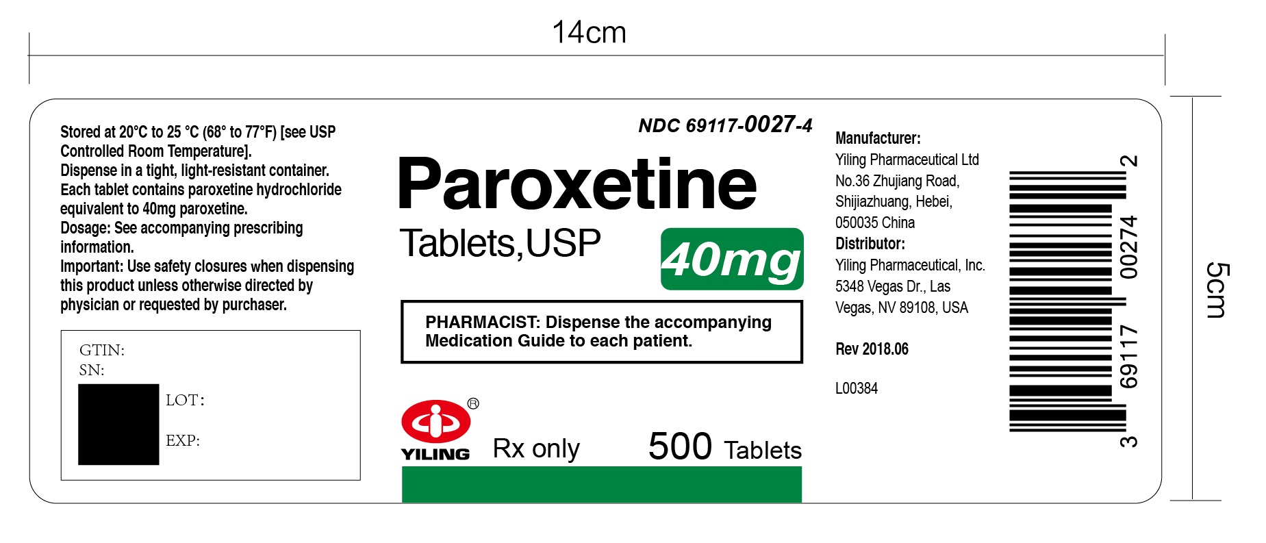 paroxetine-40mg 500s