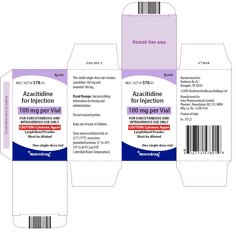 Principal Display Panel - 100 mg azacitidine-for-inj-carton 