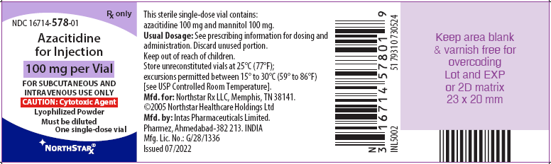 Principal Display Panel - 100 mg azacitidine-for-inj-label