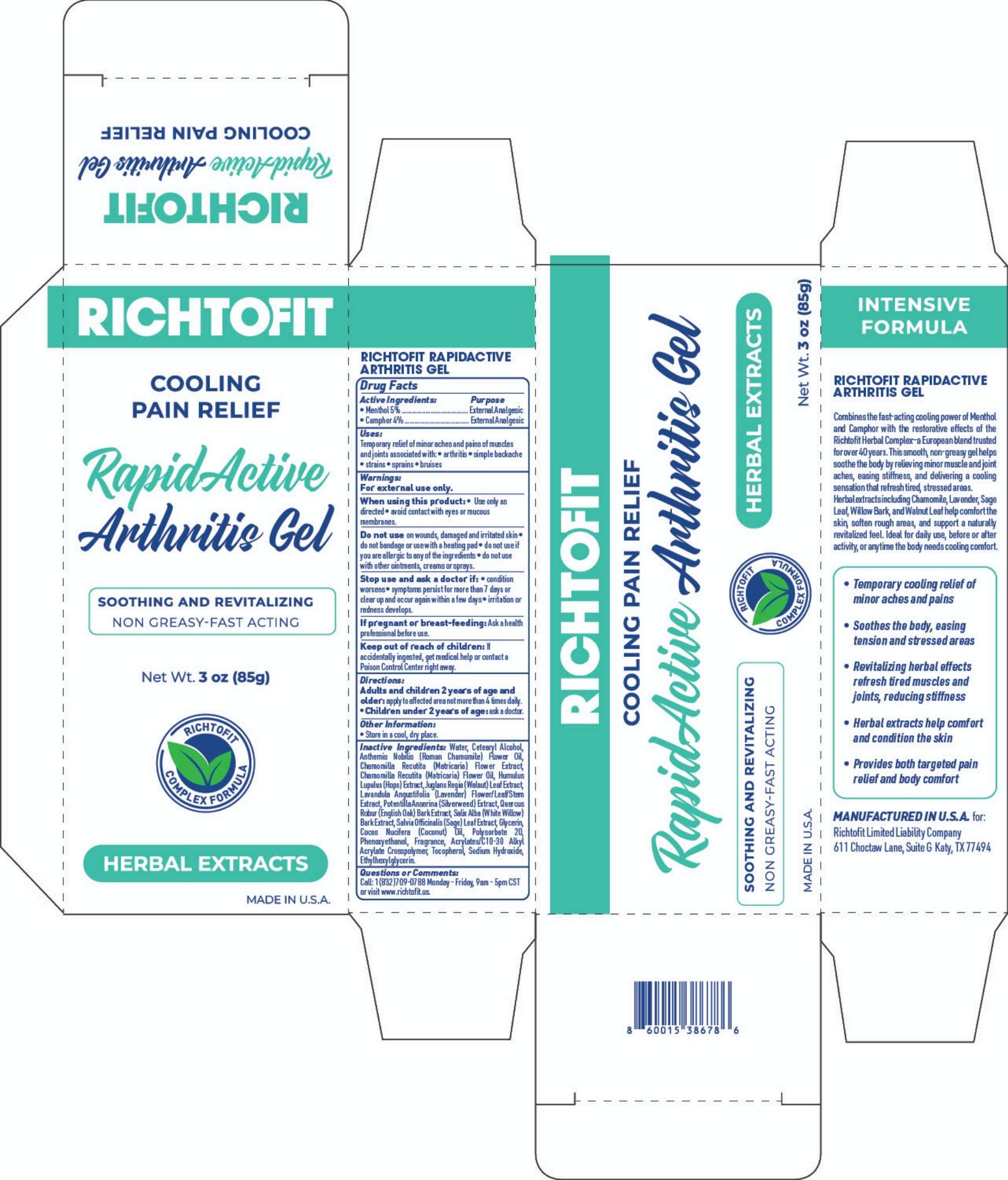 RICHTOFIT RAPID ACTIVE ARTHRITIS GEL BOX