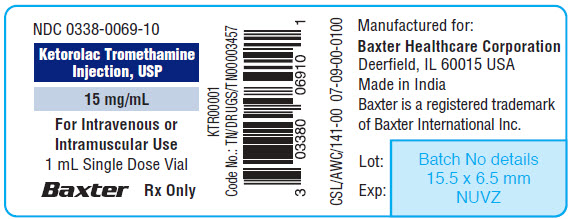 Ketorolac Representative Container Label 0338-0069-10