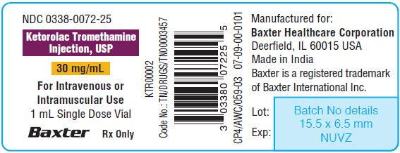 Ketorolac Representative Container Label 0338-0072-25