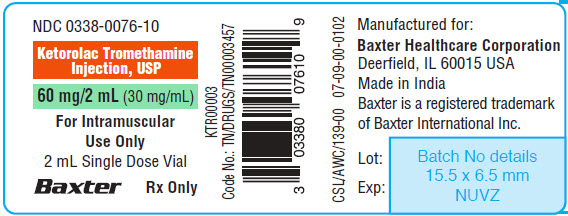 Ketorolac Representative Container Label 0338-0076-10