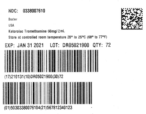Ketorolac Representative 60mg Shipper Label 0338-0076-10