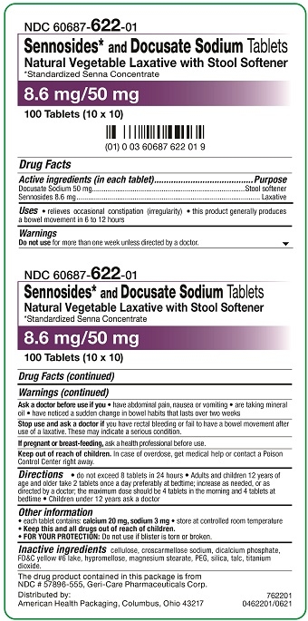8.6 mg/50 mg Sennosides and Docusate Sodium Tablets Carton