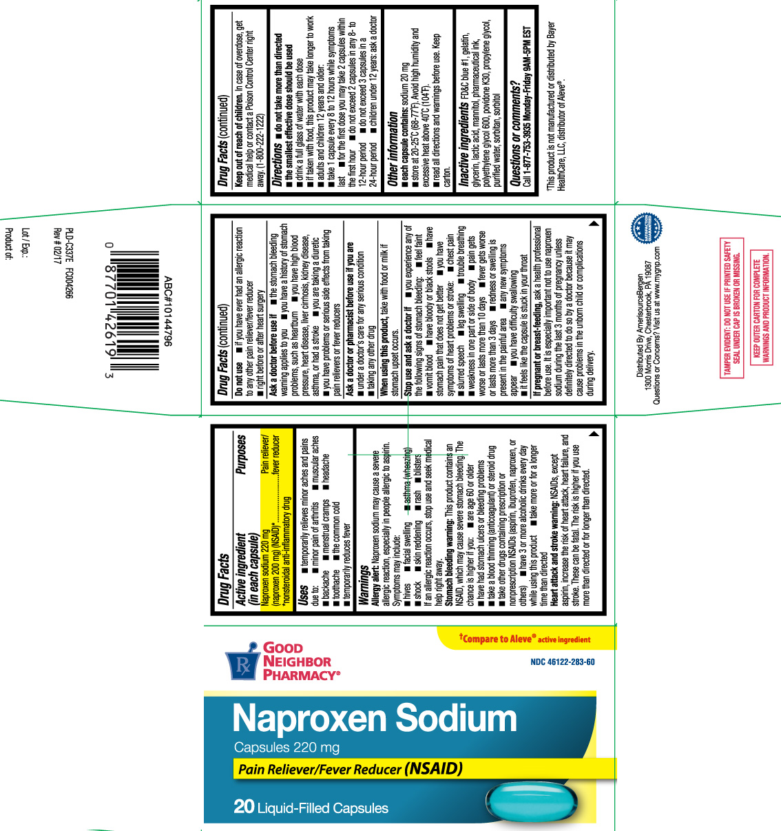 Naproxen sodium 220 mg (naproxen 200 mg) (NSAID)* *nonsteroidal and anti-inflammatory drug