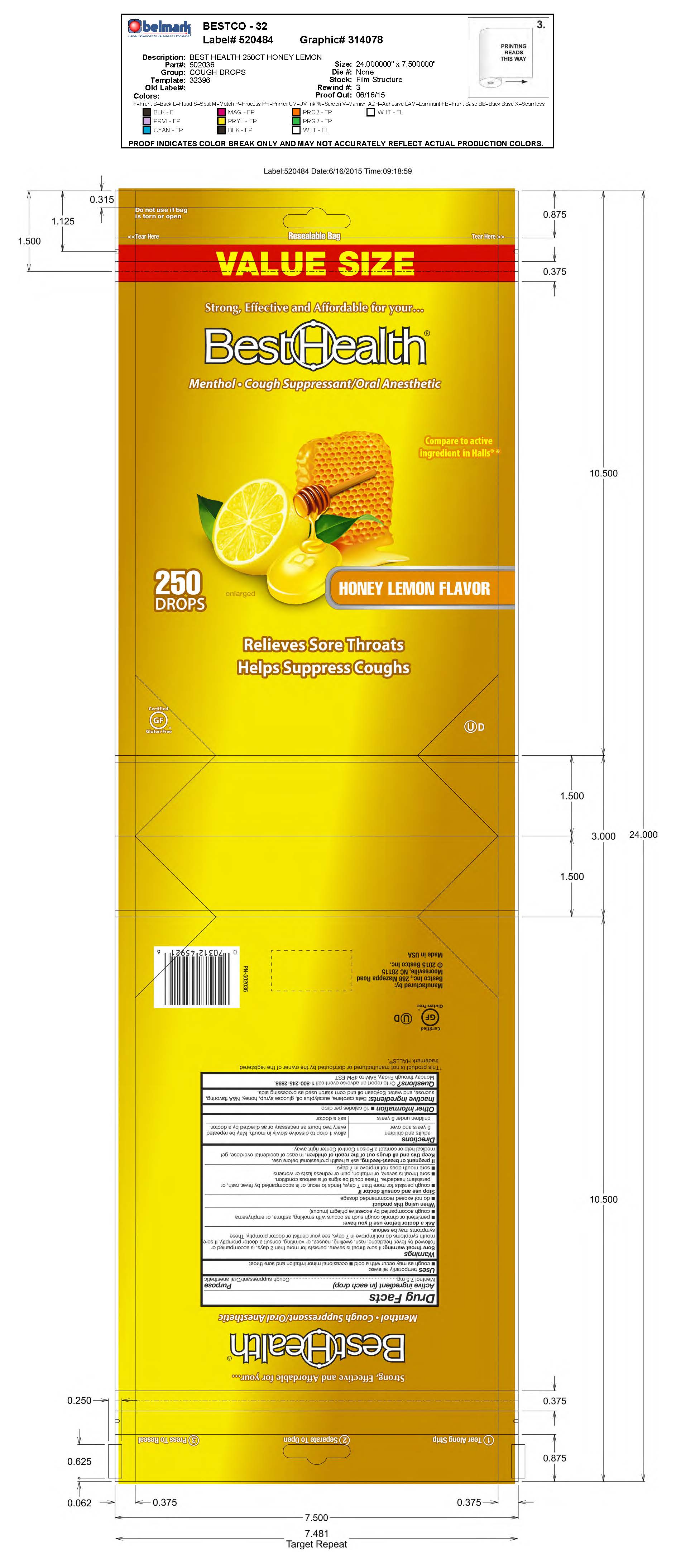 BestHealth Honey Lemon 250ct