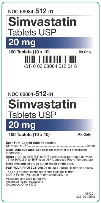 20 mg Simvastatin Tablets Carton