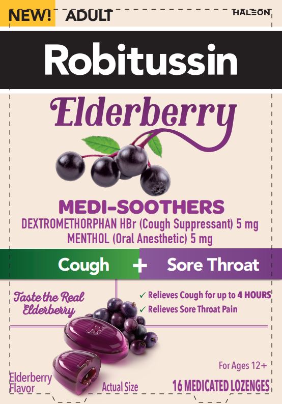 Robitussin Medi-Soothers Elderberry 16 Medicated Lozenges