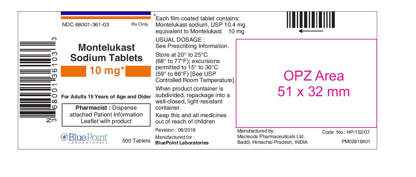 Montelukast Sodium 10 mg Tablets  500ct BluePoint  rev 06 2018.JPG