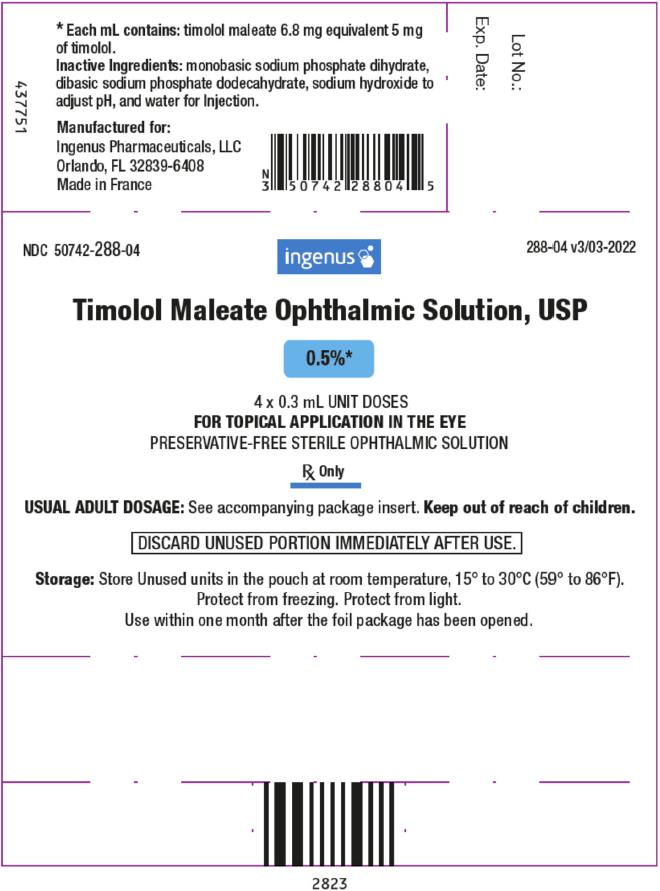 Timolol Maleate Ophthalmic Solution USP, 0.5% - Pouch Label