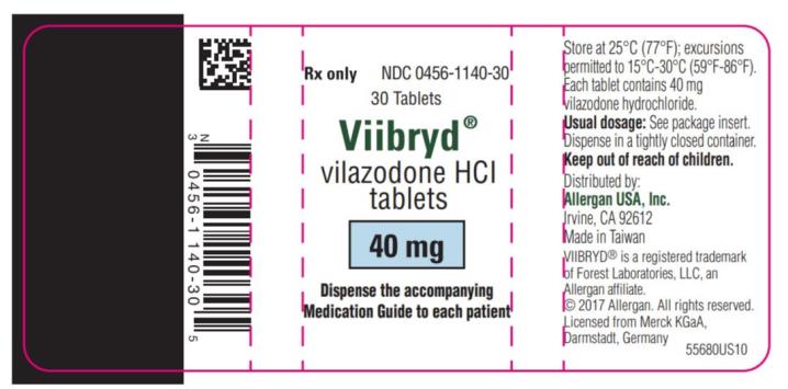 NDC: <a href=/NDC/0456-1120-30>0456-1120-30</a>
Viibryd
vilazodone HCI
tablets
30 Tablets
20 mg
Rx Only

