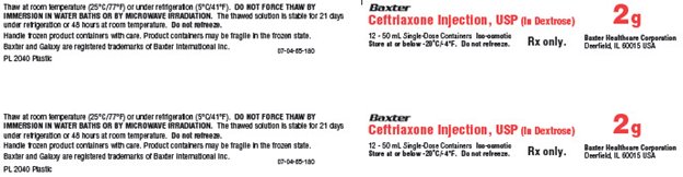Ceftriaxone Representative Carton Label - 2 g - Panel 1 - NDC: <a href=/NDC/0338-5003>0338-5003</a>