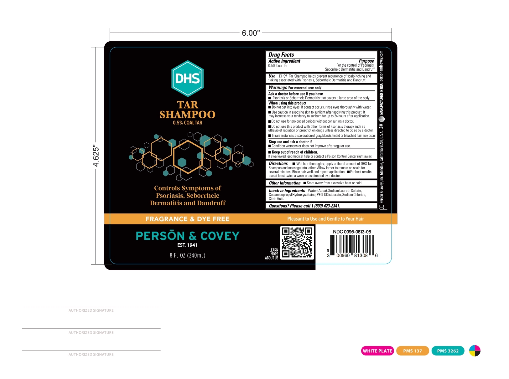 DHS Tar Shampoo 8 oz Retail Label