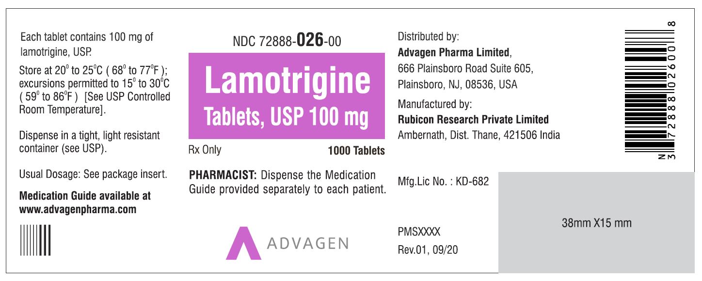 Lamotrigine Tablets 100mg 1000 Count