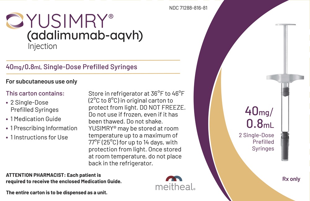 Carton Label - Two 40 mg/0.8 mL Single-Dose Prefilled Syringes - YUSIMRY