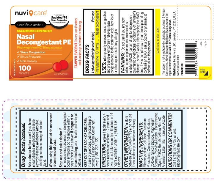 PL0209-00 NC Nasal Decongestant-100ct