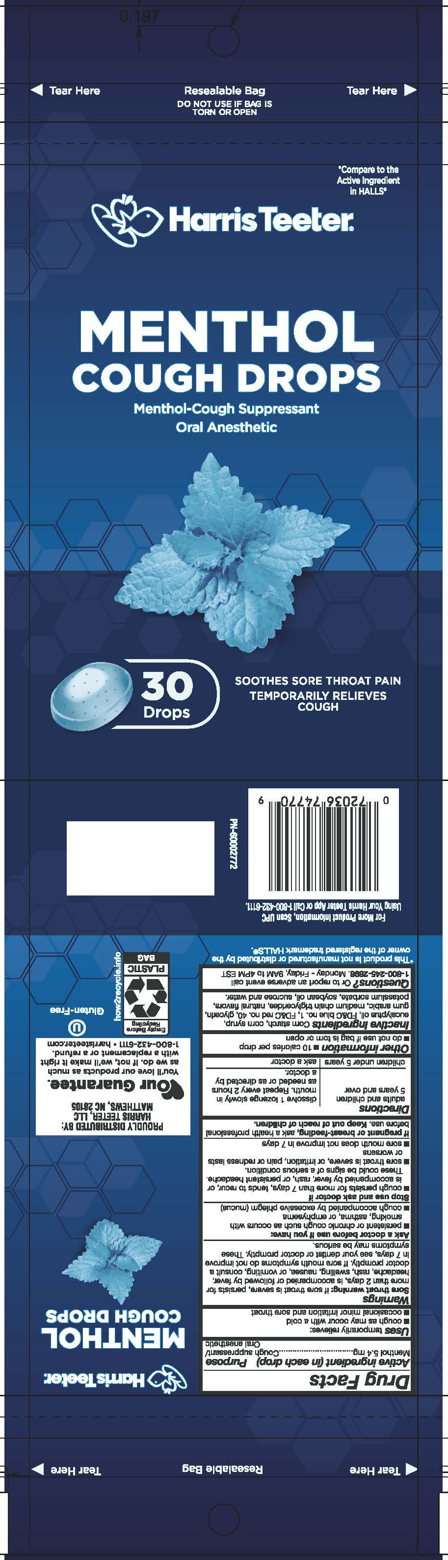 Harris Teeter Menthol 30ct Cough Drops