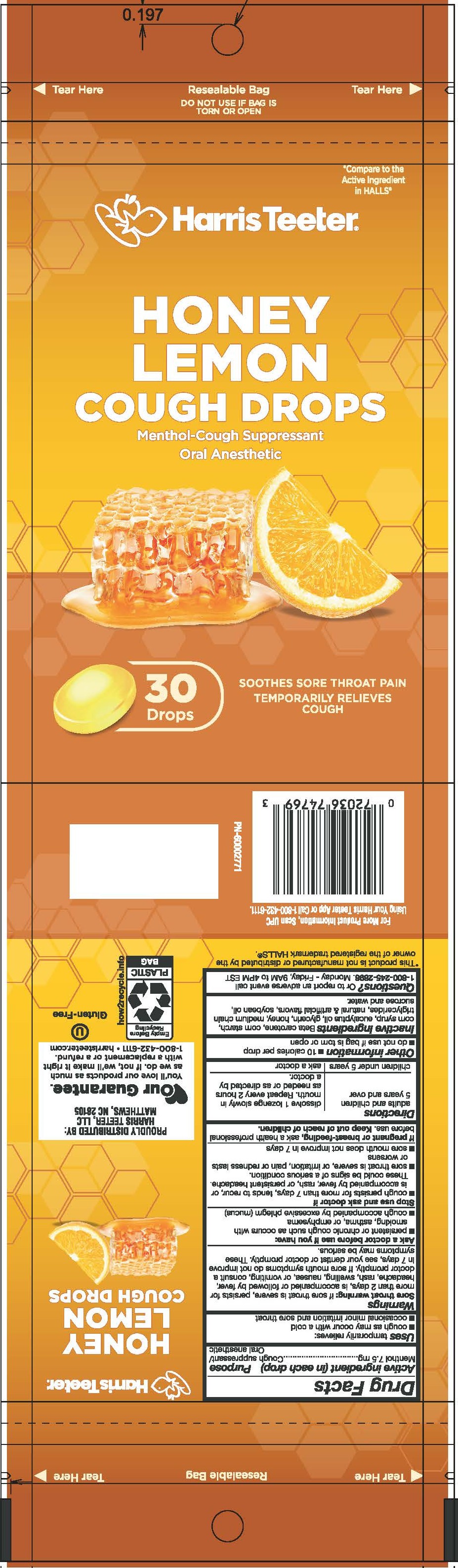 Harris Teeter Honey Lemon 30ct Cough Drops