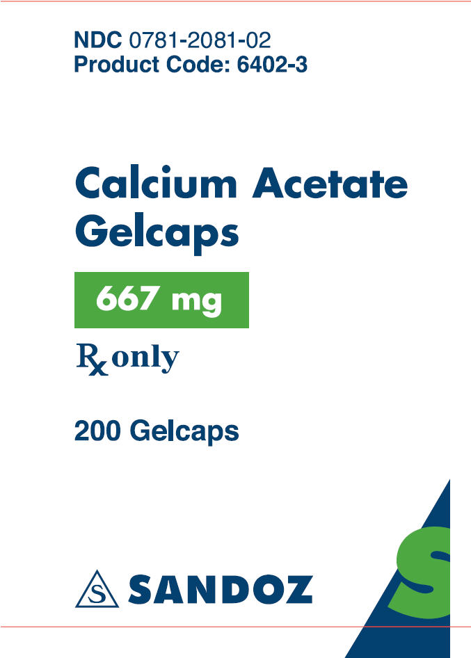 Calcium Acetate - Bottle Label 200 Capsules