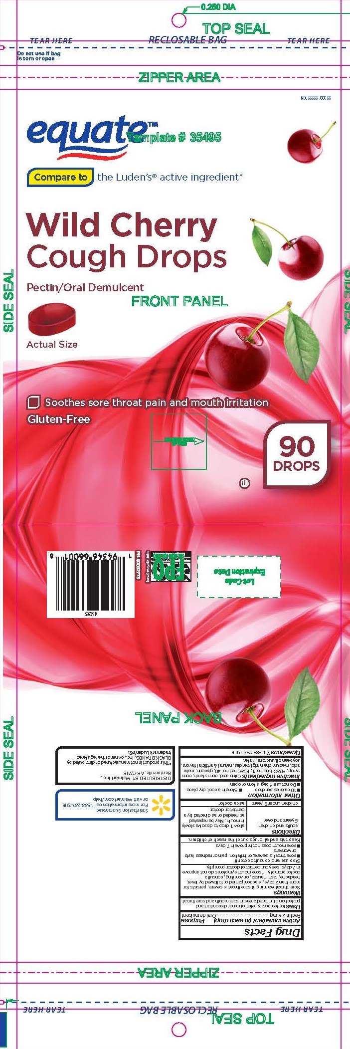 Equate Wild Cherry 90ct Throat Drop