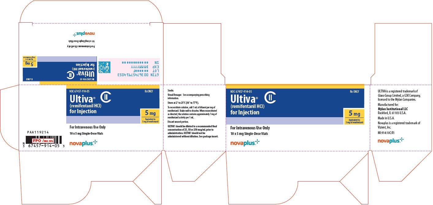 Ultiva for Injection 5 mg Carton Label
