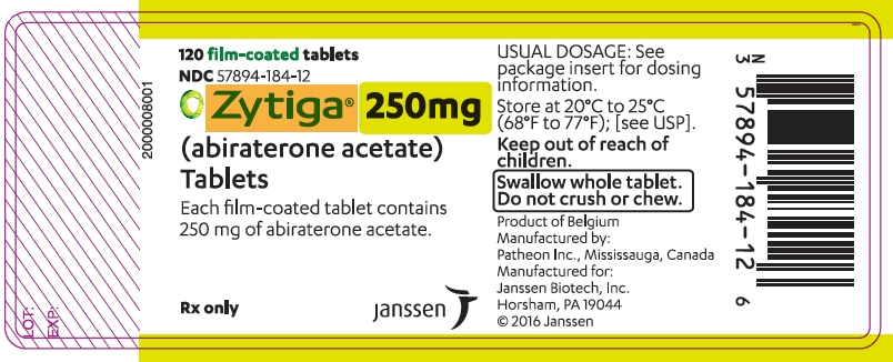 PRINCIPAL DISPLAY PANEL - 250 mg Tablet Bottle Label 184-12