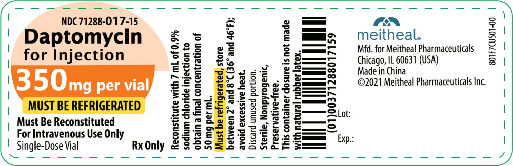 Principal Display Panel – Daptomycin for Injection, 350 mg Container Label