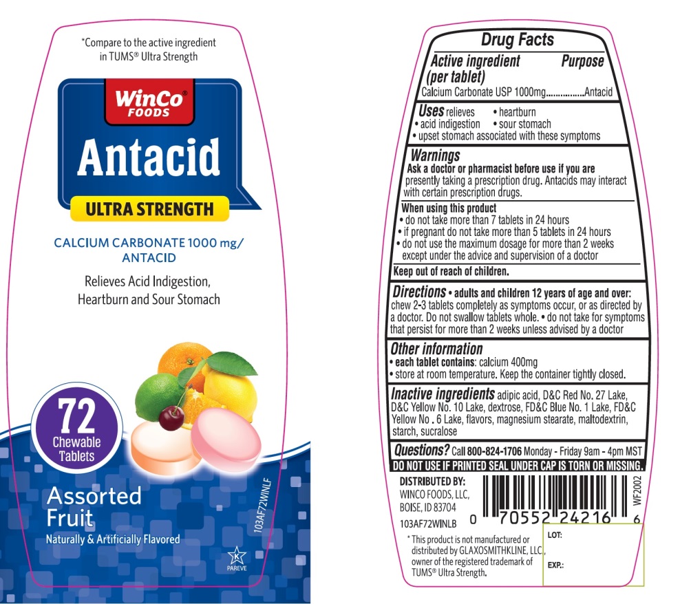 WinCo FOODS Antacid Ultra Strength 72 counts assorted fruit