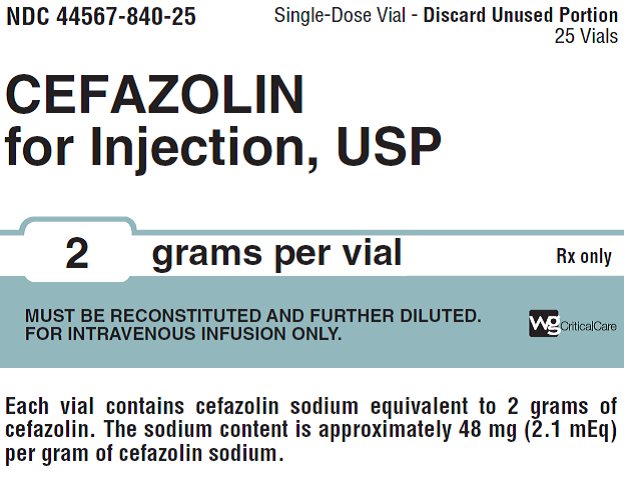 Cefazolin 2 gram carton label