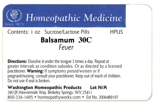 Balsamum label example