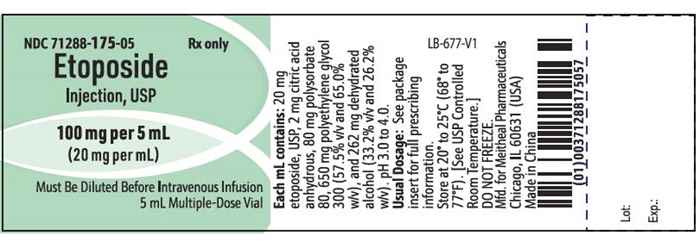 PACKAGE LABEL PRINCIPAL DISPLAY PANEL - Etoposide Injection, USP 100 mg per 5 mL Vial Label