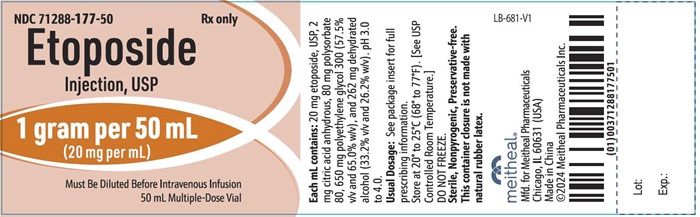 PACKAGE LABEL PRINCIPAL DISPLAY PANEL - Etoposide Injection, USP 1 gram per 50 mL Vial Label