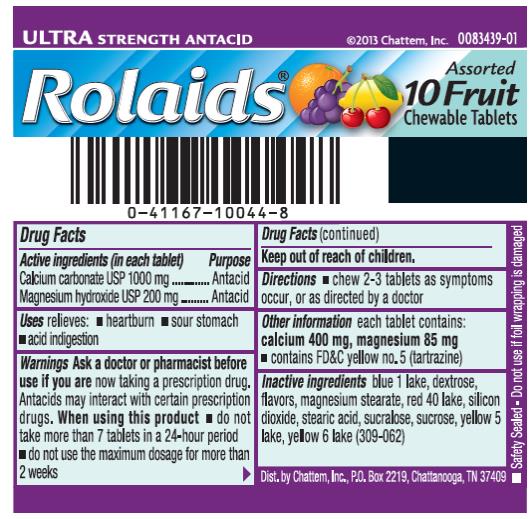 ULTRA STRENGTH ANTACID
Rolaids®
10 Assorted Fruit Chewable Tablets
