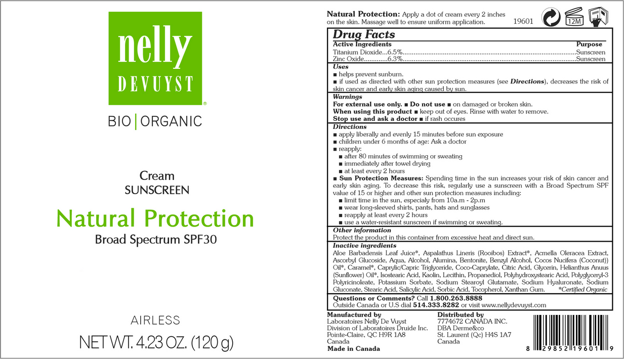 NELLY DEVUYST ORGANIC CREAM SUNSCREEN NATURAL PROTECTION BROAD SPECTRUM SPF30