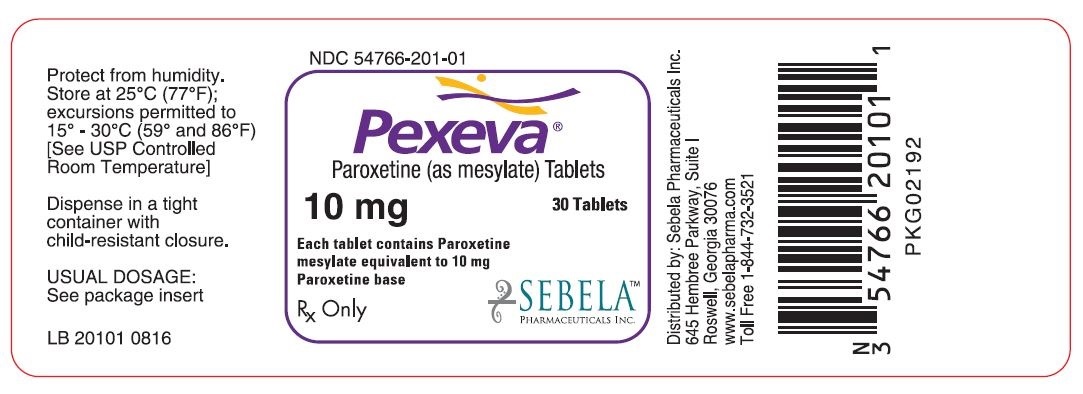 Pexeva 10mg Tablets Bottle Label