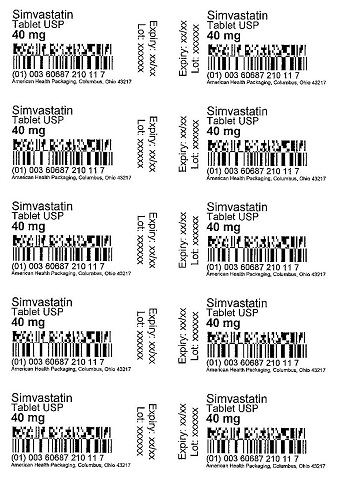 40 mg Simvastatin Tablet Blister