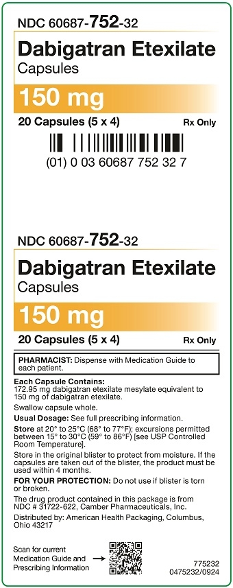 150 mg Dabigatran Etexilate Capsules Carton