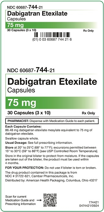 75 mg Dabigatran Etexilate Capsules Carton