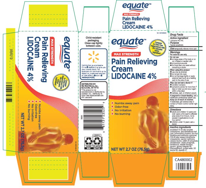 Equate Pain Relieving Cream Lidocaine 4%