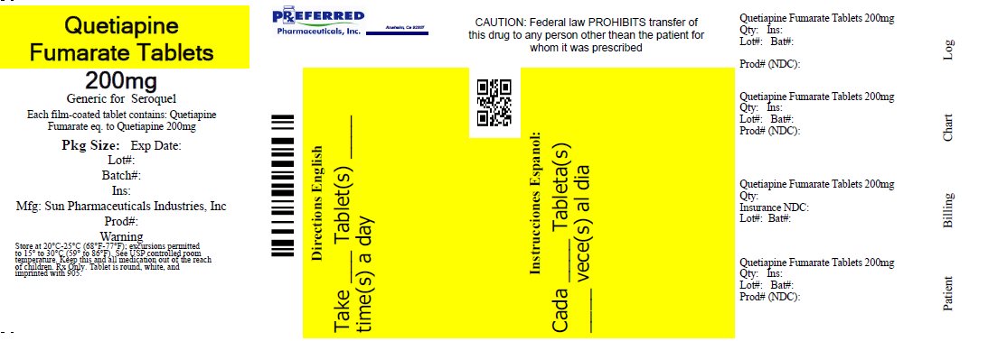 Quetiapine Fumarate Tablets 200mg