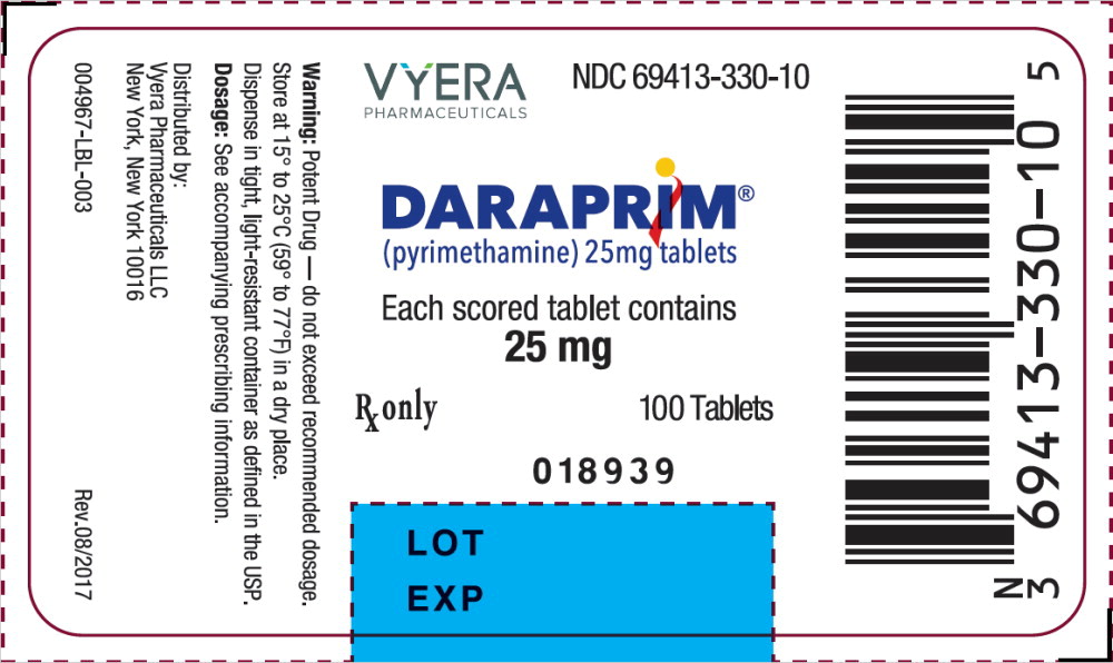 Principal Display Panel - Daraprim 100 Tablets Bottle Label
