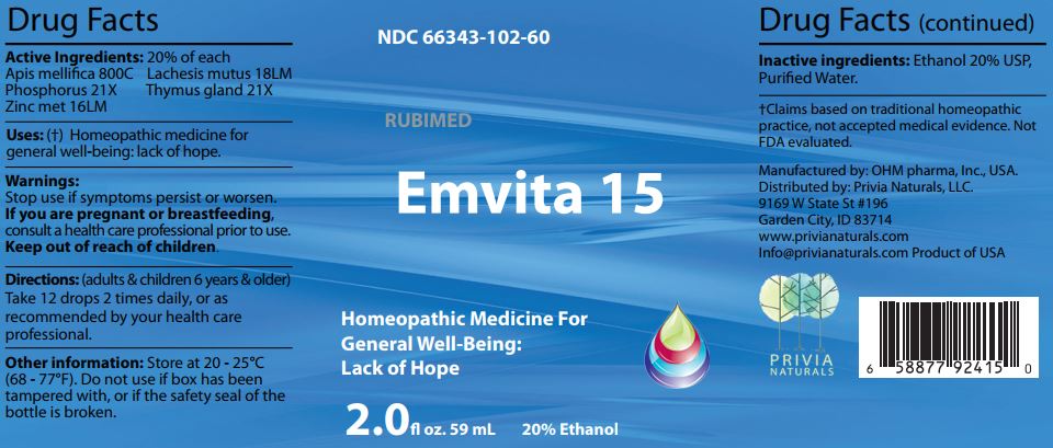 Emvita 15 - Label