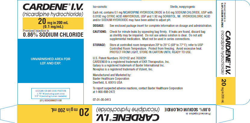 CARDENE Representative 40 mg Container Label 1 of 2 NDC: <a href=/NDC/43066-024-10>43066-024-10</a>