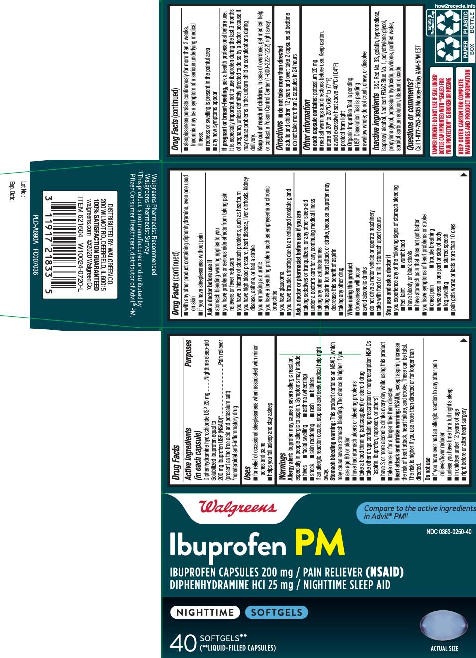 Diphenhydramine hydrochloride USP 25 mg Solubilized ibuprofen equal to 200 mg Ibuprofen USP (NSAID)* (present as the free acid and potassium salt) *nonsteroidal anti-inflammatory drug