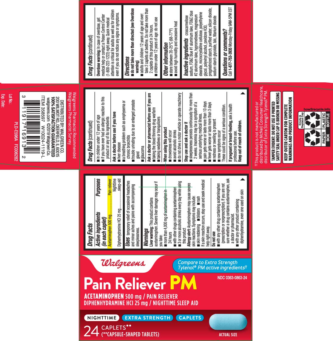PAIN RELIEVER PM EXTRA STRENGTH acetaminophen, diphenhydramine hcl tablet, coated