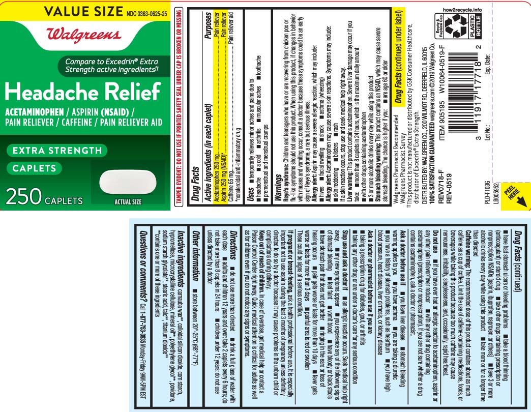 Acetaminophen 250 mg, Aspirin 250 (NSAID)*, Caffeine 65 mg, *nonsteroidal anti-inflammatory drug