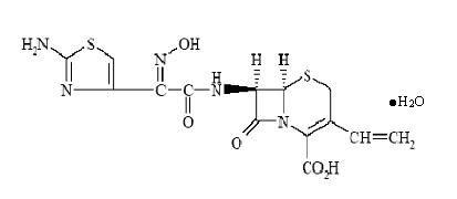 Structural formula for cedfinir monohydrate