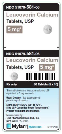 Leucovorin Calcium 5 mg Tablets Unit Carton Label