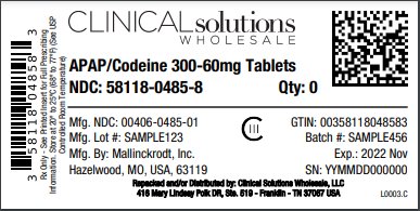 APAP/Codeine 300-60mg Tablets 30ct blister card